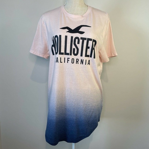 Hollister Other - Hollister Pink Blue Ombre Fade Short Sleeve Tee Men's T-Shirt Size Large